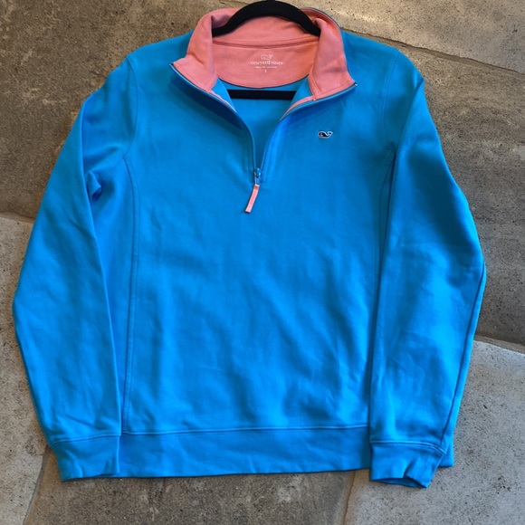 Vineyard Vines 🔥 Blue 3/4 Zip Up Shirt Sz L - Picture 8 of 9